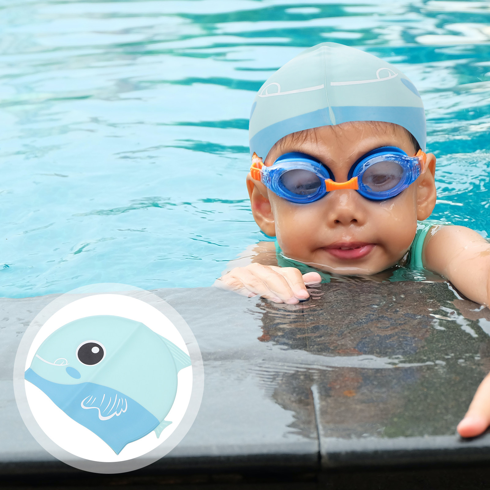 Swim Hat Silicone - Kinder-Schwimmkappe aus Silikon mit Verlängerter Krempe,