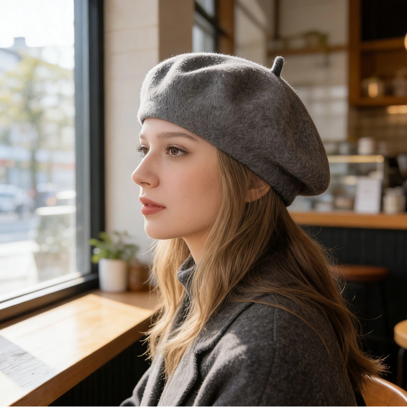 Klassische Woll-Baskenmütze fü – Beret French Wool Bewertung und Preis