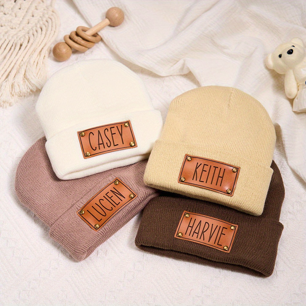 Personalisierte Leder-Patch-Be – Beanie Cuffed Knit Bewertung und Preis