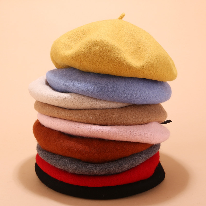 15 Farben, Damen-Baskenmütze a – Beret French Wool Bewertung und Preis